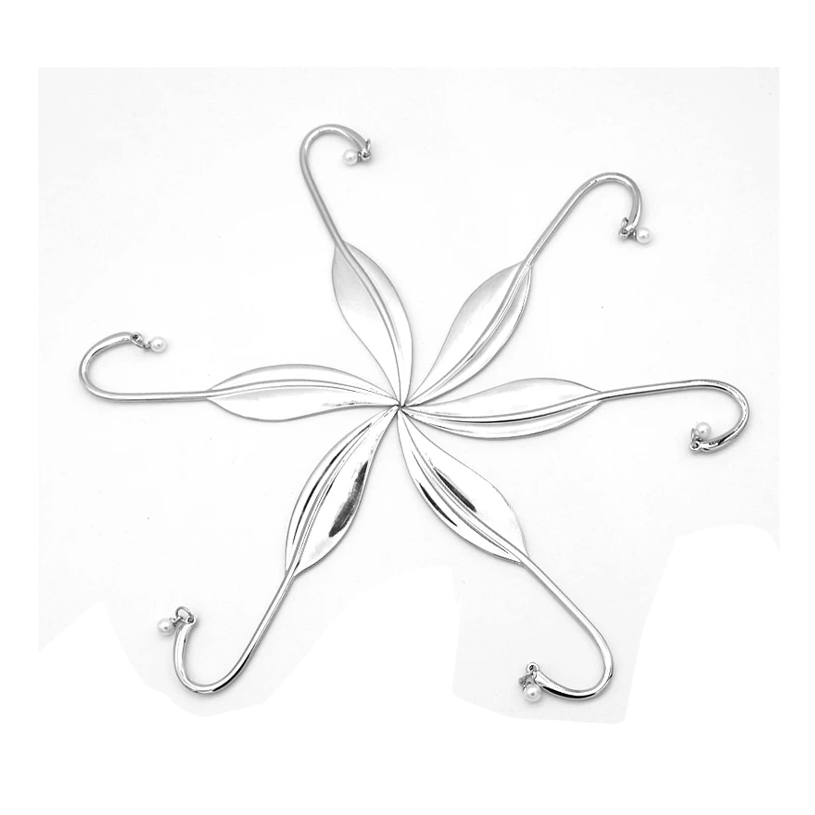 Personalizzazione dei segnalibri, Segnalibro in metallo con piuma e perline bianche argento 122x21,5 mm 6 pezzi