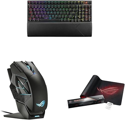 ASUS ROG Strix Scope II 96 Teclado inalámbrico para juegos y ratón inalámbrico ROG Spatha X y funda ROG funda extendida para juegos