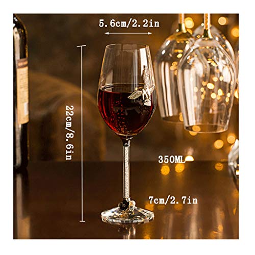 Copas de champán de cristal transparente con mango de vino alargado 3