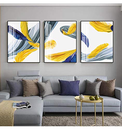 Affiche moderne photo toile jaune pour habiller un mur vide sans effort lot de 3