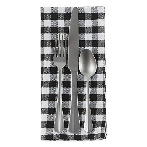 DII Cotton Napkin Set Machine Washable Everyday Basic, 20x20, Black & White Gingham, 4 Count - Image 4