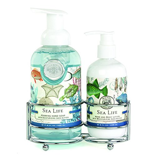 Michel Design Works Foaming Hand Soap and Lotion Caddy Gift Set, Sea Life