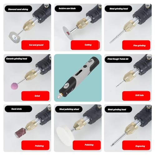 Mini Cordless Rotarys Tool Kit, 5 Speed and USB Charging with Accessories, Multi Purpose 5V Power Rotarys Tool for Sanding, Polishing, Drilling, Etching, Engraving, Crafts - Image 5