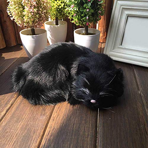 Realistic Sleeping Life Cat,Cat Soft Toy,Faux Plush,Fake Feline Kitty,Emulation Sleeping Breathing Cat Toy Pet Cat,Photography Prop Lifelike Sleeping Cat