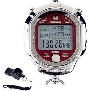 Stopwatch Timer, Digital Stop Watch with 0.01second & 0.001second Timing, Metal 10/100/400 Laps Memory, Rolilink Large dispaly Alarm Clock for Coach Sports Running Marathon