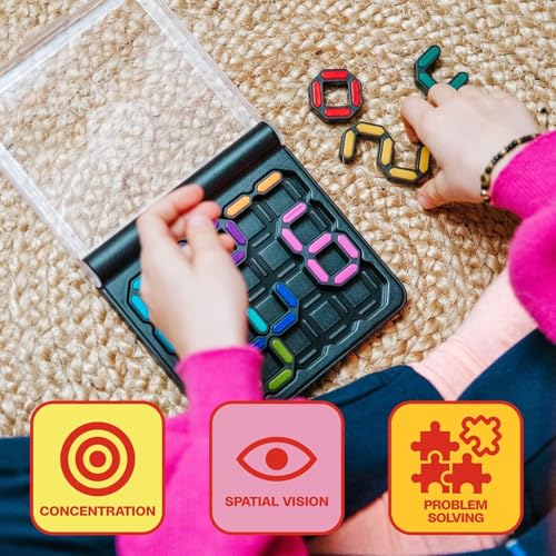 Image of TEC TAVAKKAL IQ Puzles Brain Teaser Game for Kids Portable 3D Logic Puzles 120 Challenges Educational Travel Game for Brain Development, Problem-Solving for Kids Adults (IQ Puzles Pyramid Number)