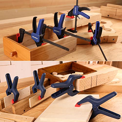 Image of WORKPRO 8-Piece Clamp Set for Woodworking, 4-pack 4-1 /2 inch Mini Bar Clamps and 4 Spring Clamps, Light-Duty Quick-Change Clamp /Spreader with 50 lbs Load Limit
