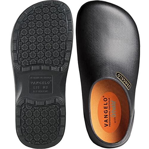 VANGELO Professional Slip Resistant Clog Waterproof Men Work Nurse Shoe Chef Shoe Carlisle Black Lime White Multicolor3