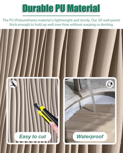 Panel de pared para sala moderna Vibeo paneles decorativos ondulados 3D amarillos para interior 3