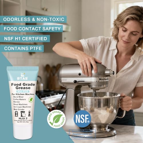 BTAS Lebensmitteltaugliches Fett für Kitchen-Standmixer, Fleischwölfe, Kaffeemaschinen, Mixer, Eismaschinen und Brotbackautomaten, NSF H1 NLGI 2, 30g 1 Stück