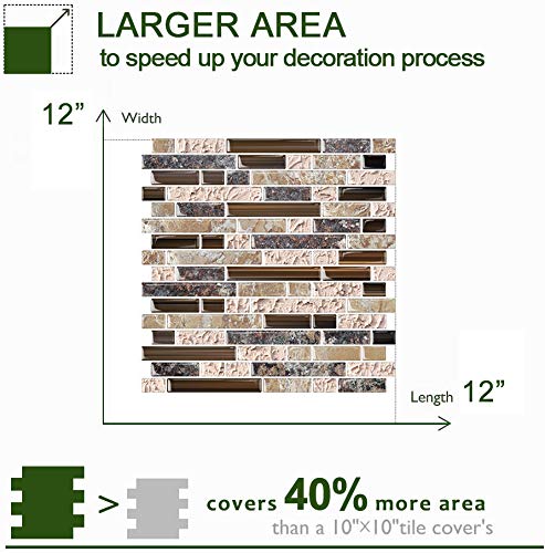 STICKGOO 10-Sheet Peel and Stick Wall Tile, Self-Adhesive Kitchen Backsplash in Sandstone (Thicker Design) by STICKGOO - Image 5