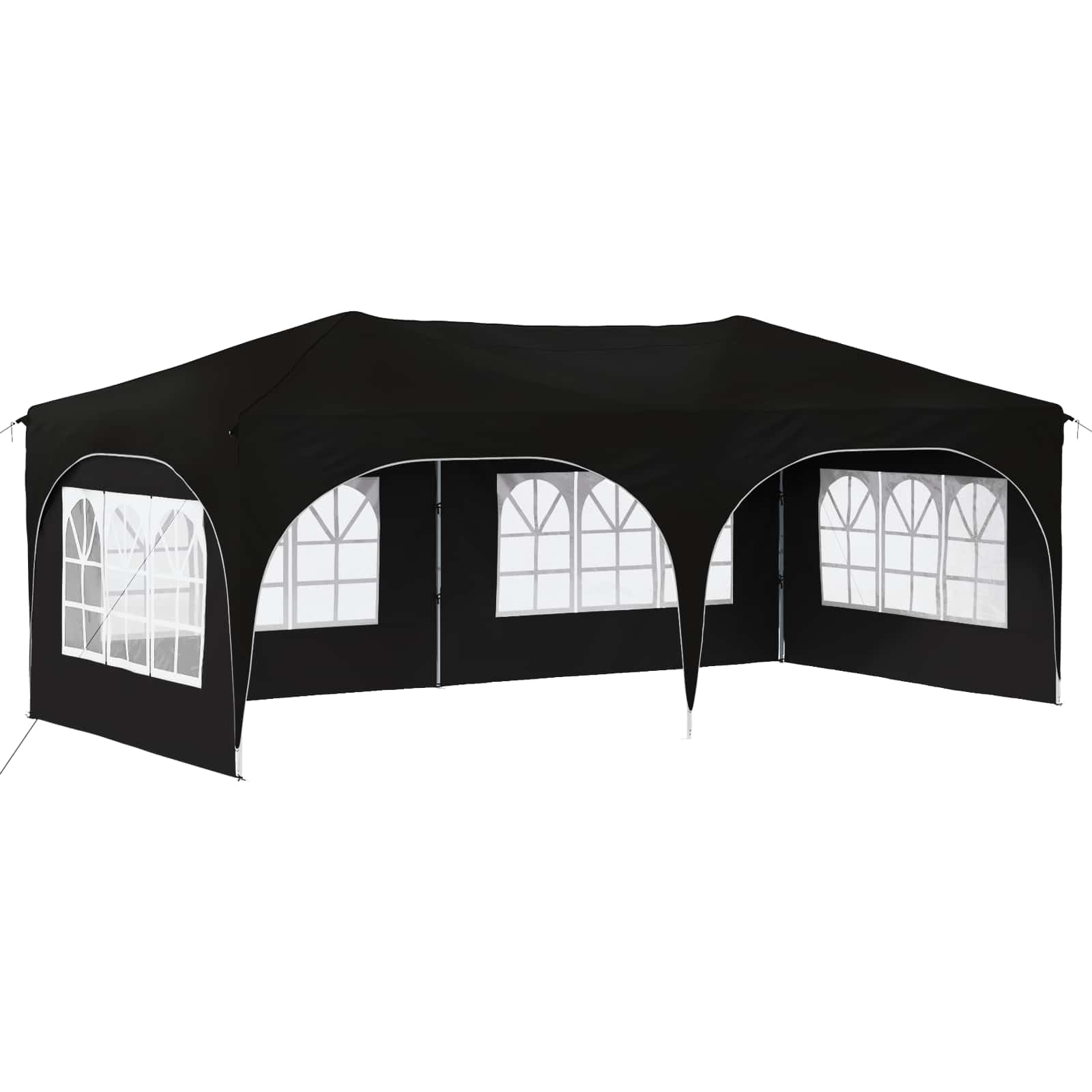 Carpa plegable 3x6 m negra con 4 paredes de tela Oxford para eventos