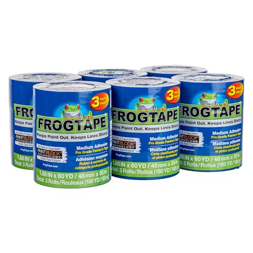 FrogTape ProGrade Blue Painter's Tape with PAINTBLOCK, 2" Wide, 18 Rolls