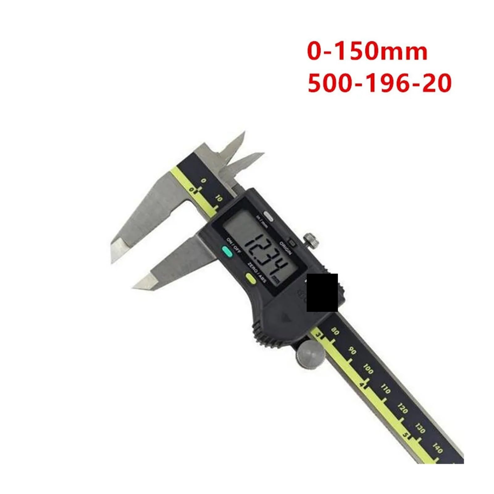 Calibrador Absolute 500-196-20 digital de acero inoxidable, pulgadas/métrico, 6", 0-150 mm, rango -0,001", precisión 0,0005"(150mm (500-196-20))