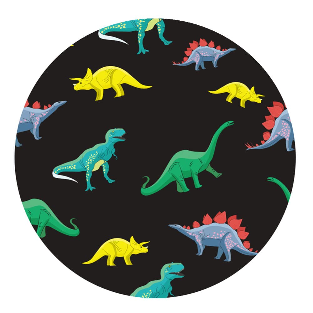 STWINKLE Ronda Alfombras Ultra Suaves, Alfombra de Habitacion Dormitorio Salon Comedor, Lavable Antideslizante, Animal Dinosaurio Alfombra Infantil Habitación de Niños Esterilla(Negro4,100x100cm)
