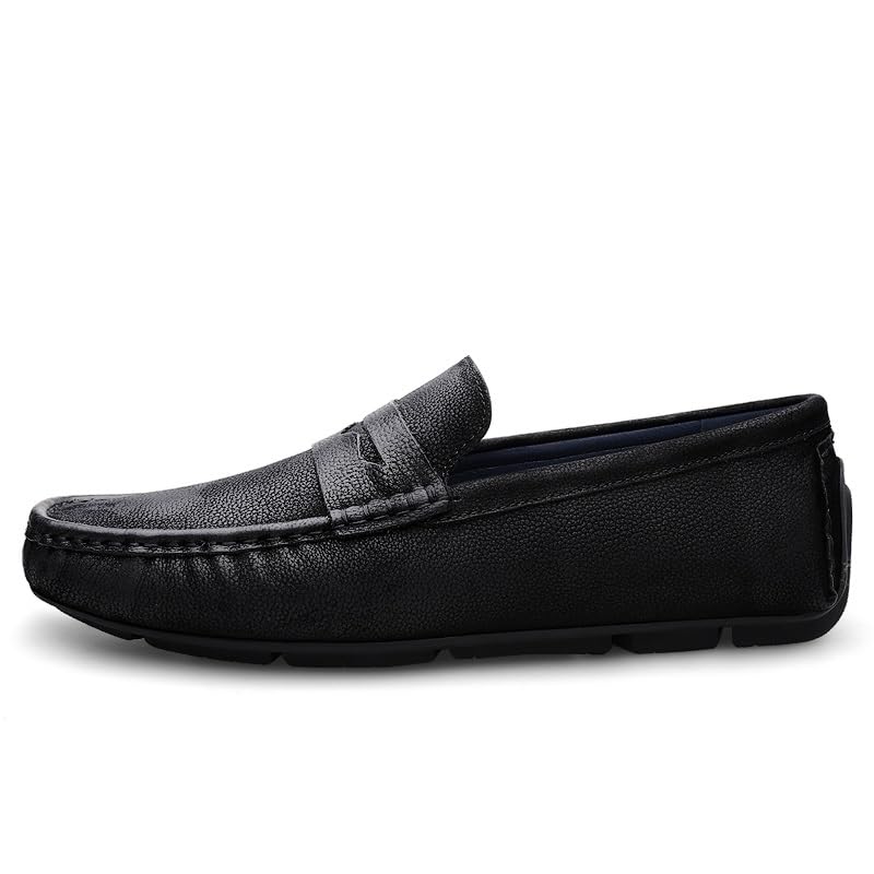 Loafers for Men Square Toe Leather Penny Driving Loafers Lightweight Anti-Slip Flat Heel Fashion Wedding Slip-on3
