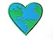 Pack of 2 Love Earth, Heart Logo Iron on Patches