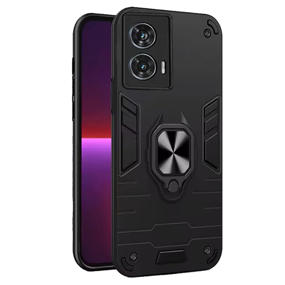 MOBIKIT for (Motorola Edge 50 Fusion 5G) Heavy Duty Ring Holder Rugged Armor 360 Degree Protection Back Cover (Black) (B0DC4NGQ21) Amazon Price History, Amazon Price Tracker