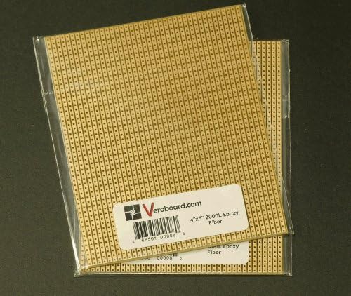 Pack of 2 Prototype Universal Stripboard 4"x5" (101x127mm) 2000hole Epoxy Fiber