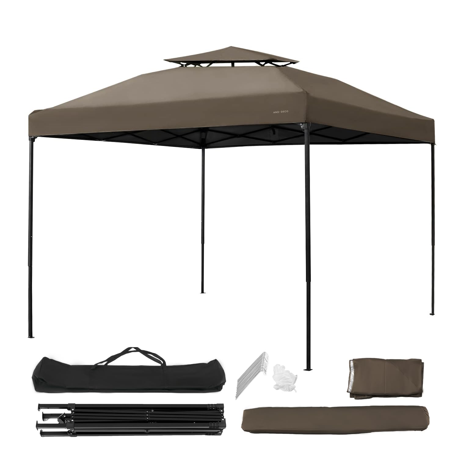 Amazon | モダンデコ タープテント 2.5m×2.5m ワンタッチ テント 99.9 