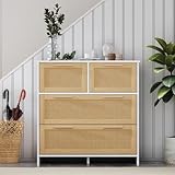 Design moderne en rotin naturel : le meuble latéral Merax combine un design simple en bois naturel avec des éléments décoratifs en rotin et donne à votre espace une touche chaleureuse et élégante. Le design harmonieux s'adapte parfaitement à différents styles de décoration et crée une atmosphère élégante dans n'importe quelle pièce.