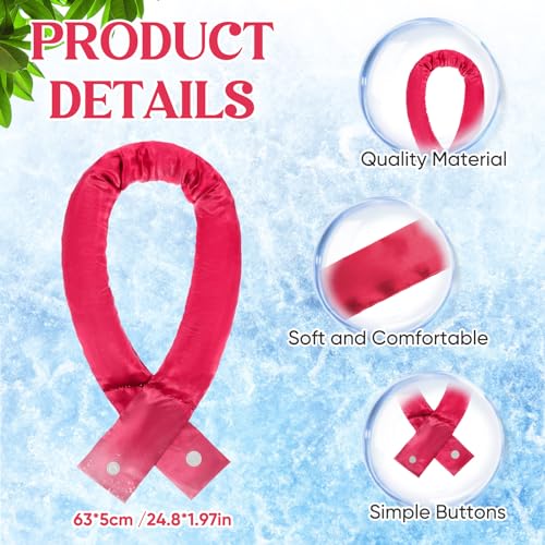 Image of Cozypower 6 Pcs Cooling Neck Wraps with Button Cooling Bandana Neck Cooler Scarf for Hot Weather Ice Neck Wrap Summer Outdoor