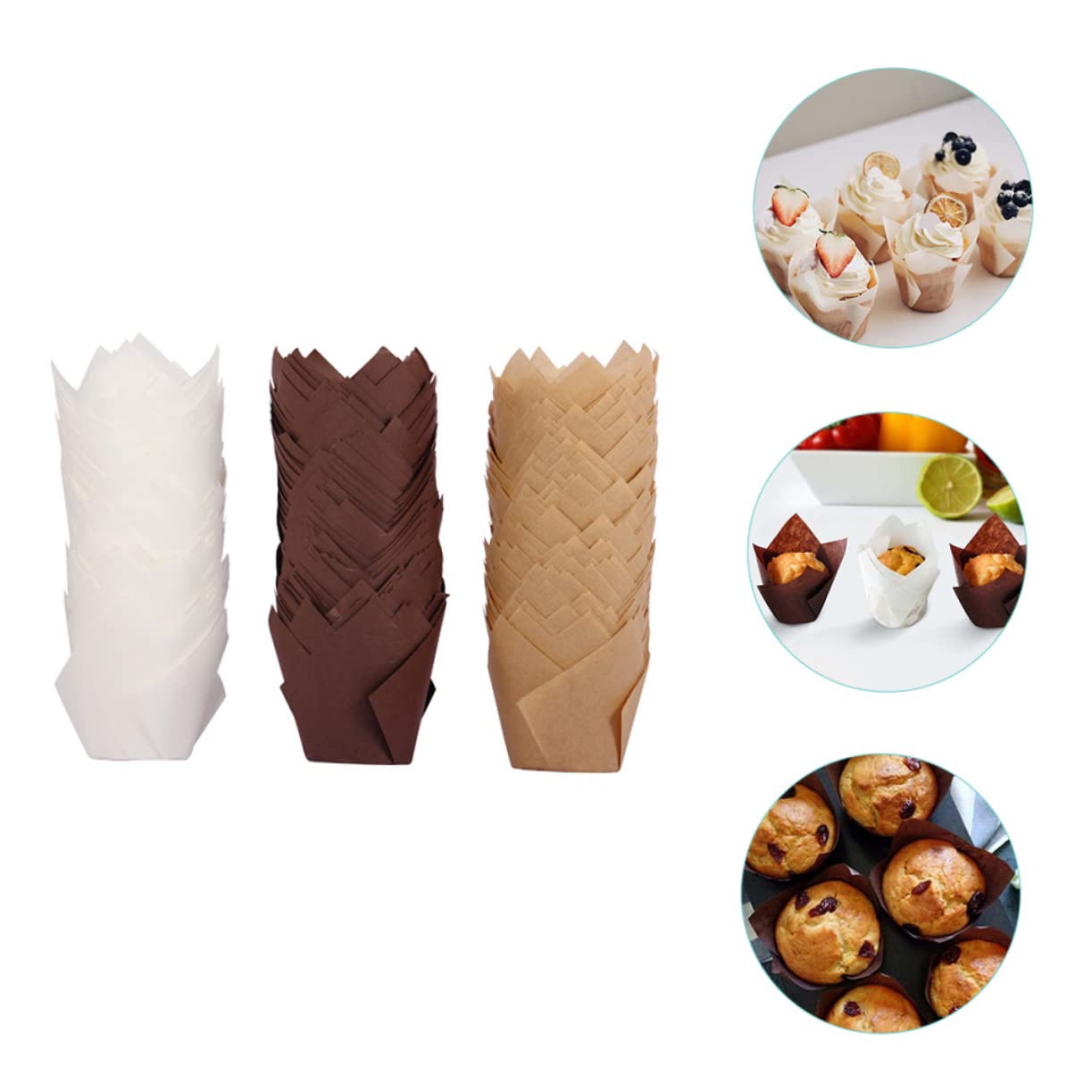Lot De 3 Plateaux À Pâtisserie Élégants Pour Muffins Et 150 Pièces X 3
