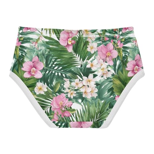 Wusikd Tropical Flowers Girls' Underwear Cotton Watercolor Girls Briefs Soft Toddler Underwear 2T2