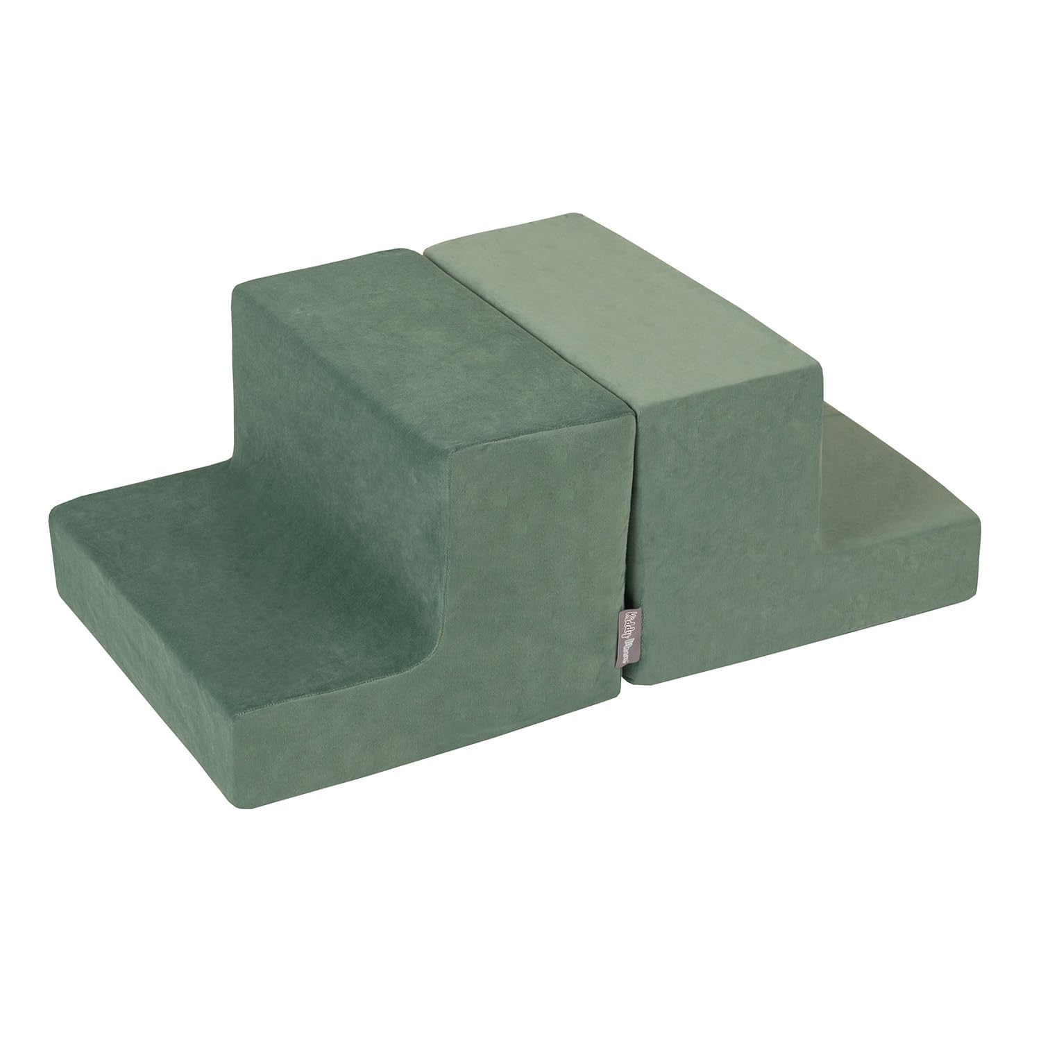 KiddyMoon Foam Playground Velvet For Kids Obstacle Course For Children Montessori Toy For Babies Soft Construction Blocks Element, Steps/Steps, Forest Green