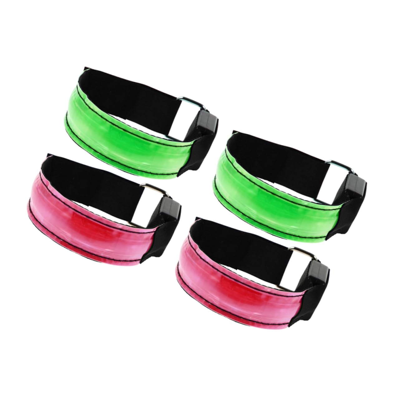 TOYANDONA 4Pcs LED Glowing Armband Reflective Running Gear for Night Safety Rechargeable Light Up Bracelets for Runners Cycling Walking Includes