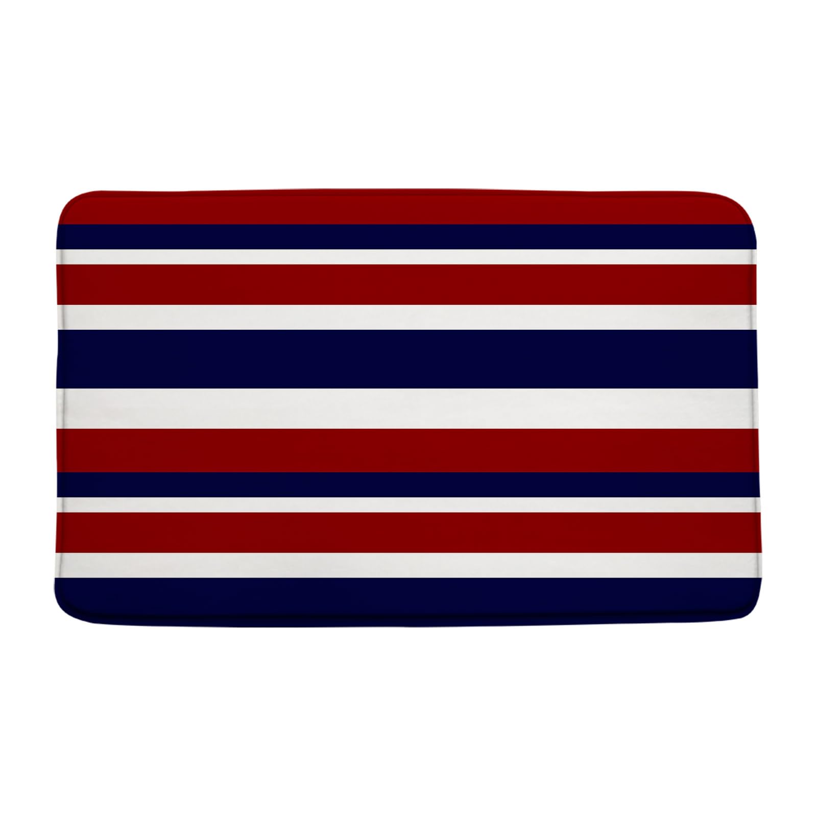 AEMBEE Navy Blue Red White Bath Mat Geometry Red Nevy Blue White Lines Geometric Classic Simple Creative Modern Bathroom Mat Rug Memory Foam Doormat，