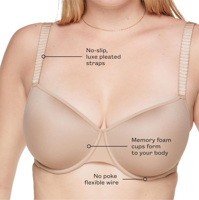 ThirdLove Classic T Shirt Bra, Tshirt Bras for Women, Everyday T-Shirt Comfort Bra, Smoothing for No-Show Lines, Underwire Support, Bras for Women Mocha - 32D - Image 4