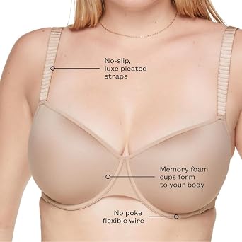ThirdLove Classic T Shirt Bra, Tshirt Bras for Women, Everyday T-Shirt Comfort Bra, Smoothing for No-Show Lines, Underwire Support, Bras for Women Mocha - 34B12