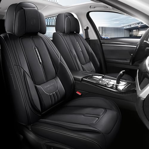 Ns Yolo - Coprisedili In Pelle Per Auto, Suv E Pick-Up, Protezione Per Sedili Auto, Coprisedile Anteriore Per 2 Posti, Nero - 7