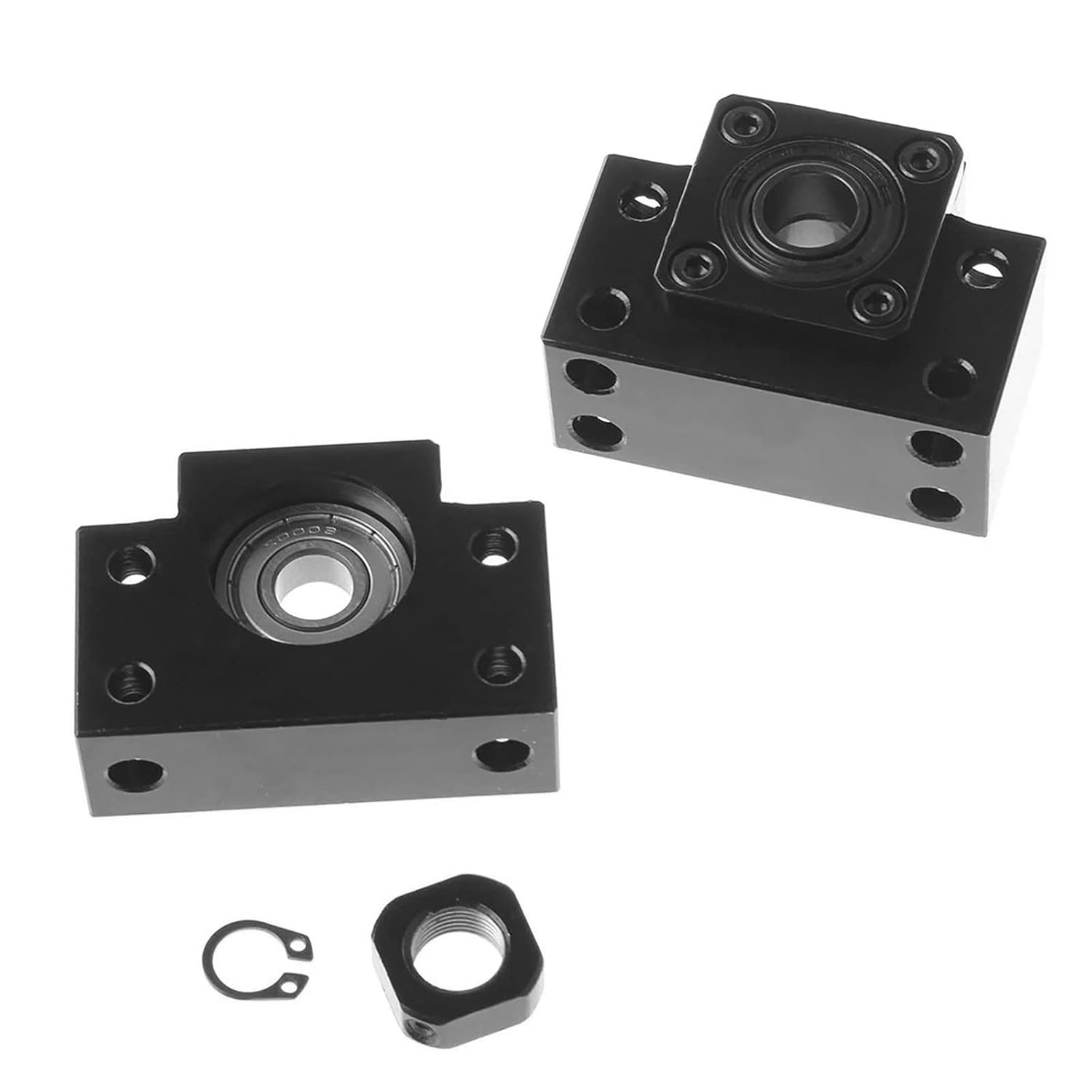 2pcs Ballscrew End Supports 1pcs BK20 Fixed Side + 1pcs BF20 for CNC Router Parts RM / SFU2505 Ballscrew 2505 Ball Screw Bearing Block Bracket
