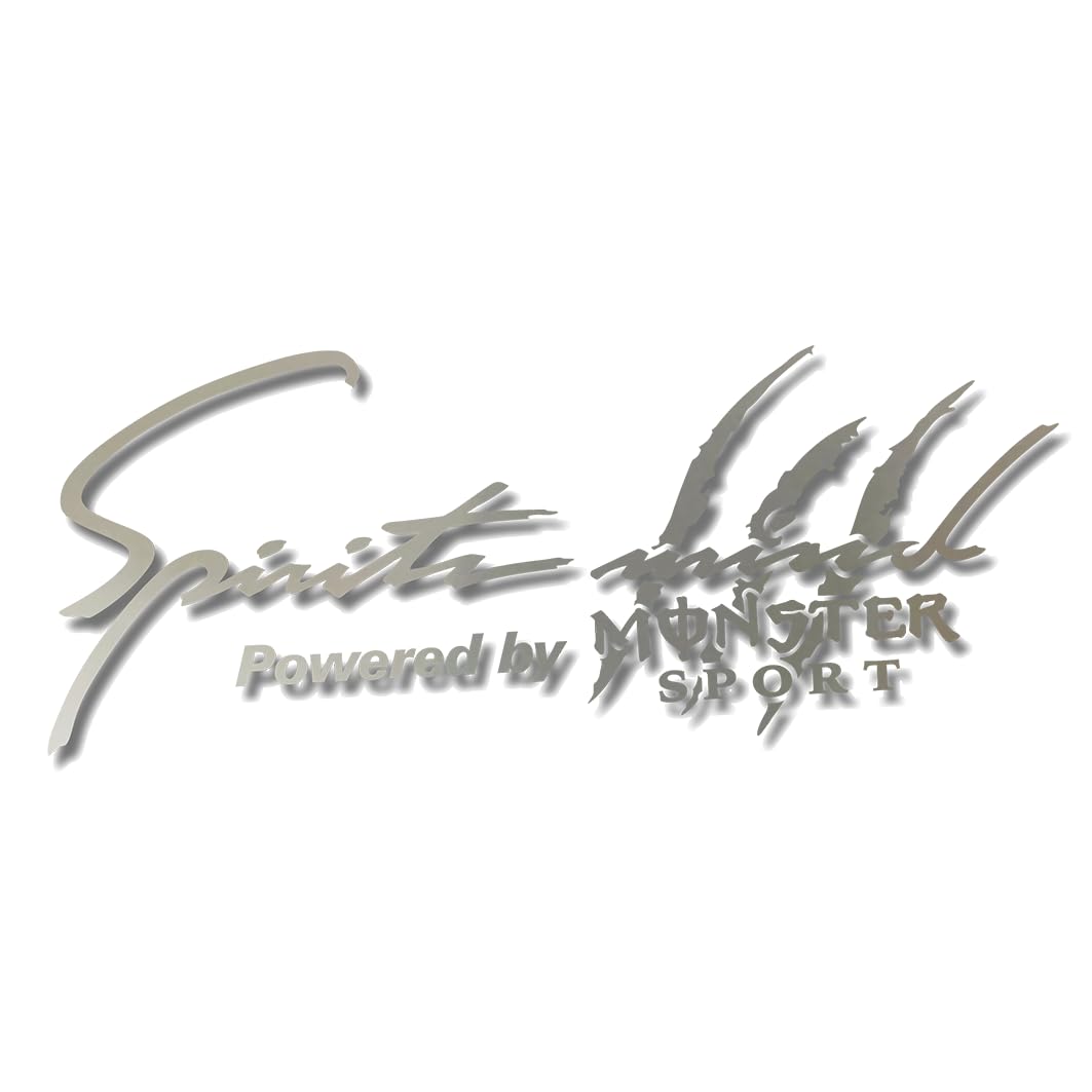 Spirits mind With MONSTER 防水ステッカー【スポーツマインド互換】【モンスタースポーツ互換】１６色選択 (シルバー)