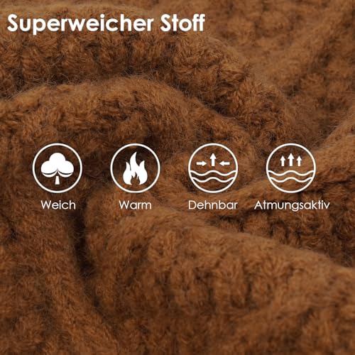 Katzinst Pullover für Große Hunde,Strickjacke Warm, Sweater für Hund, Fleecepulli Hundgroß, Warm Pullover für Grosse Hunde mit auchschutz, Karamell,3XL