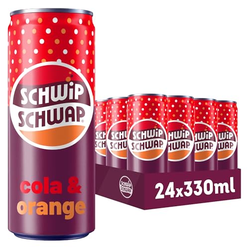 SCHWIPSCHWAP Das Original Koffeinhaltiges Cola-Erfrischungsgetränk mit Orange EINWEG Dose (24 x 0.33 l)