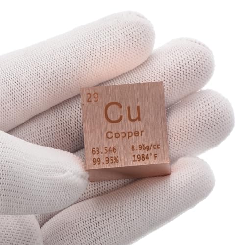 Image of PATIKIL 1 Inch Copper Cube Metal Element High Density Block Pure Periodic Magnesium Block for Element Collections Teacher Lab Scientific Experiment, 25.4 mm