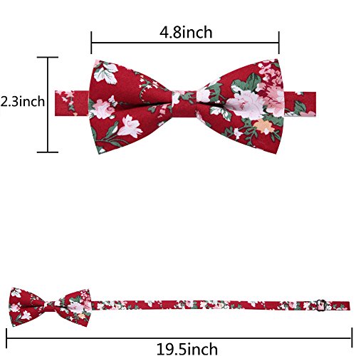 Image of AUSKY 8 PACKS Elegant Adjustable Pre-tied Bow Ties for Men Boys (1&4&5&6&8 Pack for option)