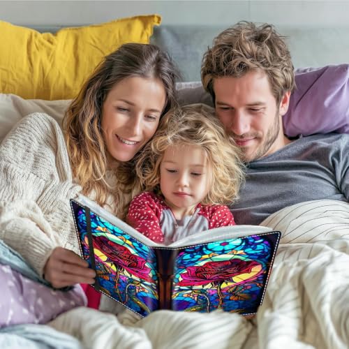 Image of Photo Album 4x6 120 Photos with Strong Elastic Band, Stained Rose Window | Large Capacity Premium Leather Picture Album, Portable Wallet Albums Photo Book for Family Anniversaries Wedding Baby