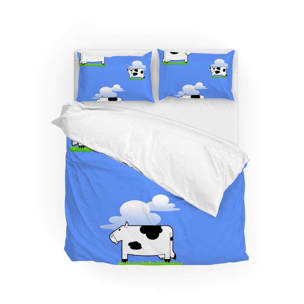 Parure de lit Super King bleu ciel CHEHONG avec housse de couette durable