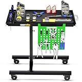 Mesa de Trabajo móvil de Altura Ajustable con Ruedas rodantes, Mesa de Bandeja rodante para mecánicos, garajes, talleres de reparación, almacén, Taller y Bricolaje