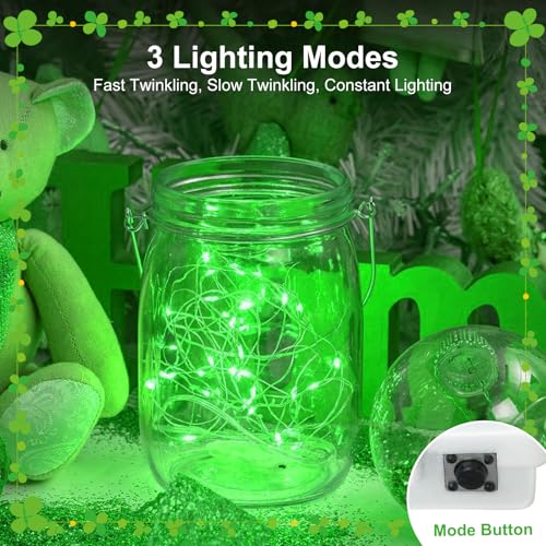 btfarm 12 Pack 3 Modes LED Fairy Lights Battery Operated, 2M 20LED Mini String Lights Battery Powered IP65 Waterproof Silver Wire Small Fairy Light for Indoor Outdoor Christmas, Party, Bedroom, Green - Cosy Home Interiors btfarm 12 Pack 3 Modes LED Fairy Lights Battery Operated, 2M 20LED Mini String Lights Battery Powered IP65 Waterproof Silver Wire Small Fairy Light for Indoor Outdoor Christmas, Party, Bedroom, Green - Image 3