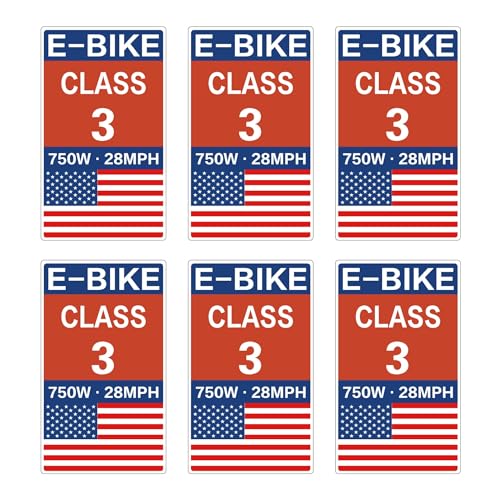 6PCS Class 3 EBIKE Stickers – Waterproof Reflective Electric Bike