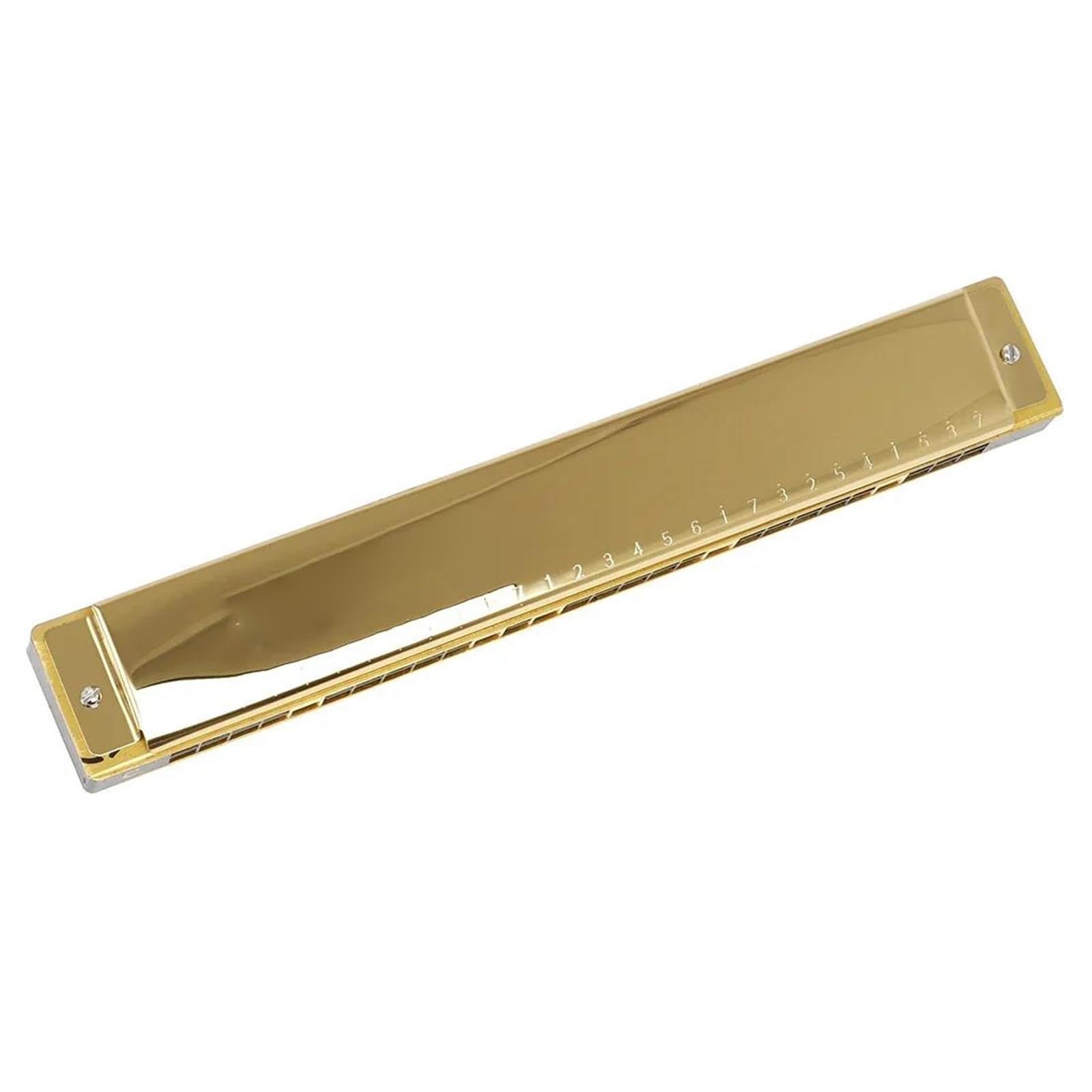 Armonica Blues Armonica A 28 Fori C Professionale | Armonica a 28 buche Polifonia Accento C Principianti Strumenti a fiato professionali(Gold)