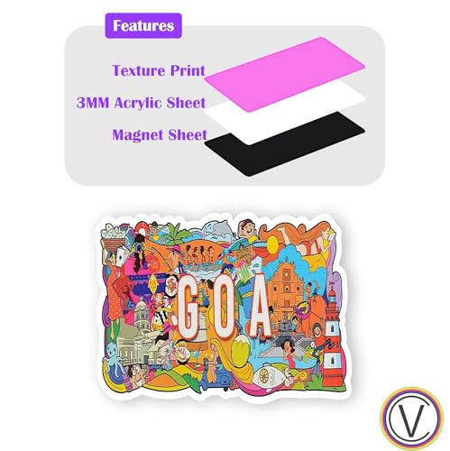 Image of Goa Acrylic Fridge Magnet - UV Texture Printed, Stylish Multicolor Magnet for Fridge, Wardrobe & Metal Surfaces, Pack of 1 (Goa)