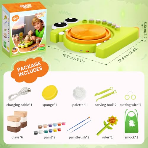 HAYXUN Dinosaur Pottery Wheel Kit for Kids – Arts & Crafts Kit Toys for Boys Girls, Variable Speed Pottery Wheel Tool Kit - Birthday, Christmas Gift for Kid Ages 6 7 8 9 10 11 12+ by HAYXUN - Image 7