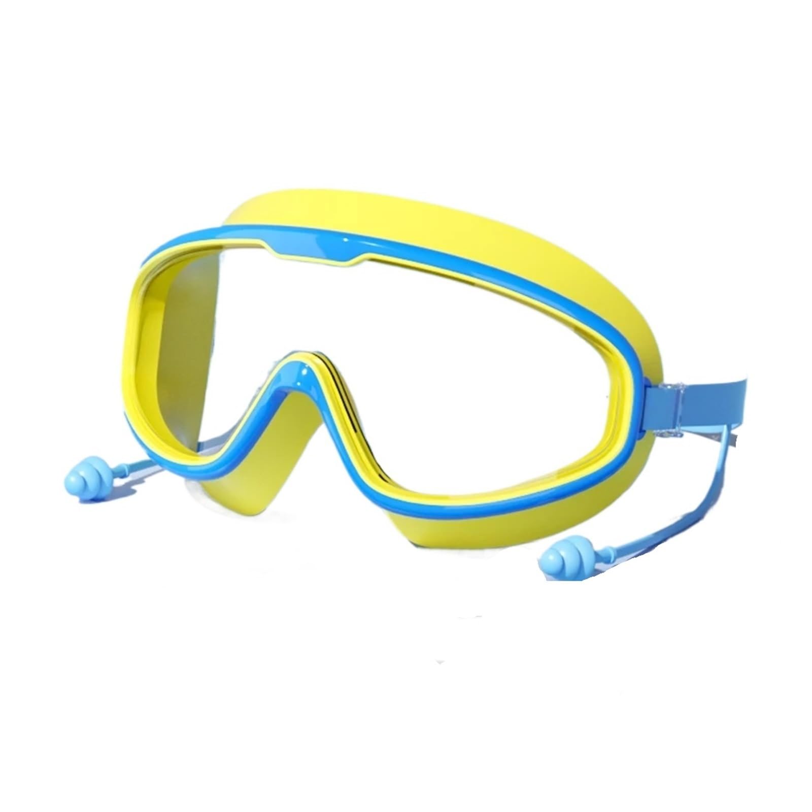 JUANYAO Schwimmbrille Kinder-Schwimmbrille, großer Rahmen, HD-Ansicht, beschlagfrei, wasserdicht, Kinder-Schwimmbrille, Jungen und Mädchen, Mehrfarbig zur Auswahl Für Schwimmen(Bllue-Yellow)