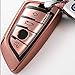 Intermerge for BMW Key Fob Cover,Blade Shape Soft TPU Key Case Shell Pouch for BMW New BMW X1 X3 X5 X6,BMW Series 1 2 5 7 Keyless Entry BMW Key Cover-Rose Gold